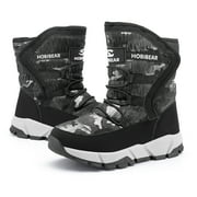 Hobibear Boys Snow Boots Waterproof Outdoor Warm Slip girls Winter Shoes(Size Toddler 5.5-Big Kids 7)
