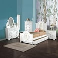 thumbnail image 7 of ACME Flora Contemporary Wooden Twin Bed with 2 Drawers in White, 7 of 7