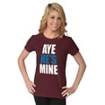 thumbnail image 4 of Aye He's Mine Boyfriend Girlfriend Womens Slim Fit Graphic Tee Brisco Brands X, 4 of 4