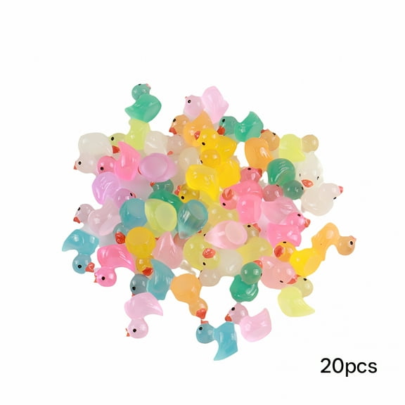 LAMIRO Luminous Tiny Ducks, Mini Luminous Sculpture Mini Resin Ducks Mini Rubber Ducks in Mini in the Dark Ducks Diy Decoration Birthday Party Decor Potted Plants Hid
