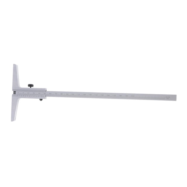 Medidor de profundidad Vernier, tipo de calibre, rango de 0-300 mm, precisión de +/- 0,05 mm, con función de ajuste fino, 5 tamaños para elegir 0-200 0.05 Macarena Regla de medidor de profundidad