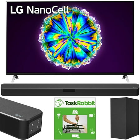 LG 75NANO85UNA 75-inch Nano 8 Series Class 4K Smart UHD NanoCell TV with AI ThinQ (2020) Bundle with LG SN5Y 2.1 Channel Hi-Res Audio Sound Bar with DTS Virtual:X and Taskrabbit Installation Service