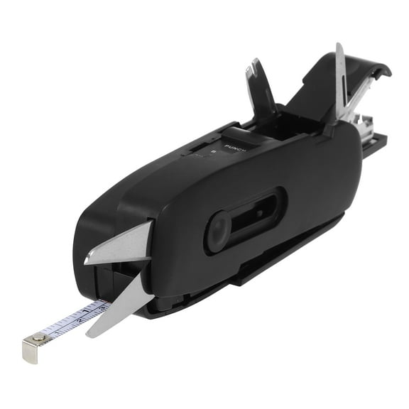 Multifunctional Ten in One Stationery Set Scissor Flexible Rule Pencil Sharpener Stapler Cutter Screwdriver Puncher Nail Puller Stainless Steel Tools (Black)
