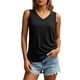 thumbnail image 1 of 2025 Camiseta sin mangas con cuello en V y canalé para mujer: 60 % mezcla de poliéster, sin mangas, corte holgado, informal o para hacer ejercicio, lavable a máquina., 1 of 5