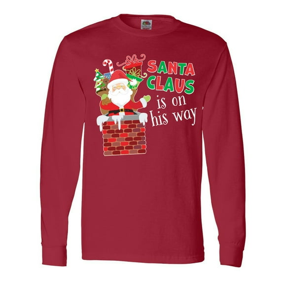 Inktastic Santa Claus is on His Way Christmas Long Sleeve T-Shirt