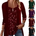 thumbnail image 4 of Women's sequined long-sleeved top with, 4 of 9