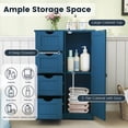 thumbnail image 2 of Costway Wooden 4 Drawer Free Standing Bathroom Floor Cabinet Storage Cupboard Adjustable Blue, 2 of 10