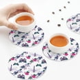 thumbnail image 4 of Leather Coasters with Heat-resistant for Drinks, Butterfly Dragonfly Plants -标题2 Round Shape, 4 of 5