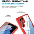 thumbnail image 3 of Compatible with Samsung S22 Ultra Case Clear with Built-in Screen Protector Camera Lens Protection,Transparent Rugged TPU Silicone Full Body Phone Case for Samsung Galaxy S22 Ultra, Red, 3 of 5