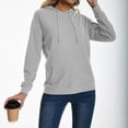 thumbnail image 5 of Womens Oversized Tshirt Women's Fashion Casual Long Sleeve Hooded Solid Color Comfortable Loose Top, 5 of 6