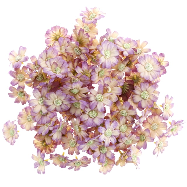 100 Piezas Artificiales de Gerbera, Boda, Hogar, Margaritas, Cabezas , Arreglos Florales, Decoración, Manualidades Café ligero Colco Flor de Margarita de seda artificial