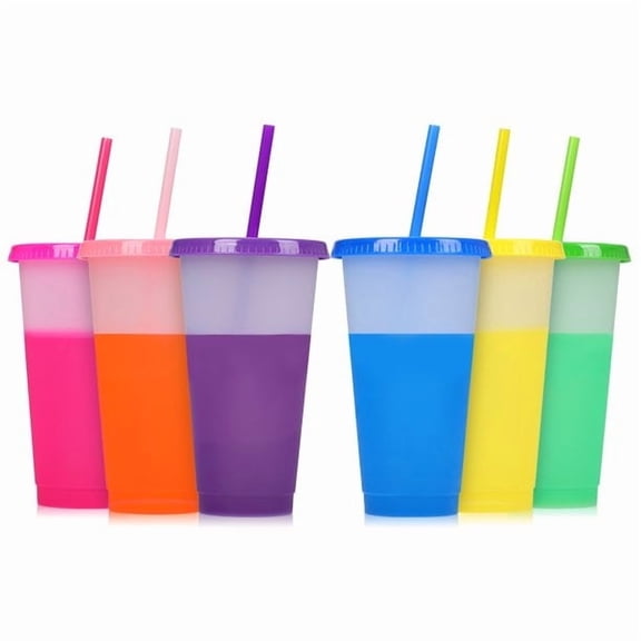 Artrylin Color Changing Cups Tumblers with Lids Straws - 16oz Kids Tumblers Reusable Plastic Cold Cups for Adults