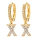 thumbnail image 1 of Pendientes para mujer, delicados pendientes de aro con inicial chapados en oro, pendientes colgantes con letras del alfabeto, pendientes colgantes con inicial de letra de diamantes de imitación brilla, 1 of 3