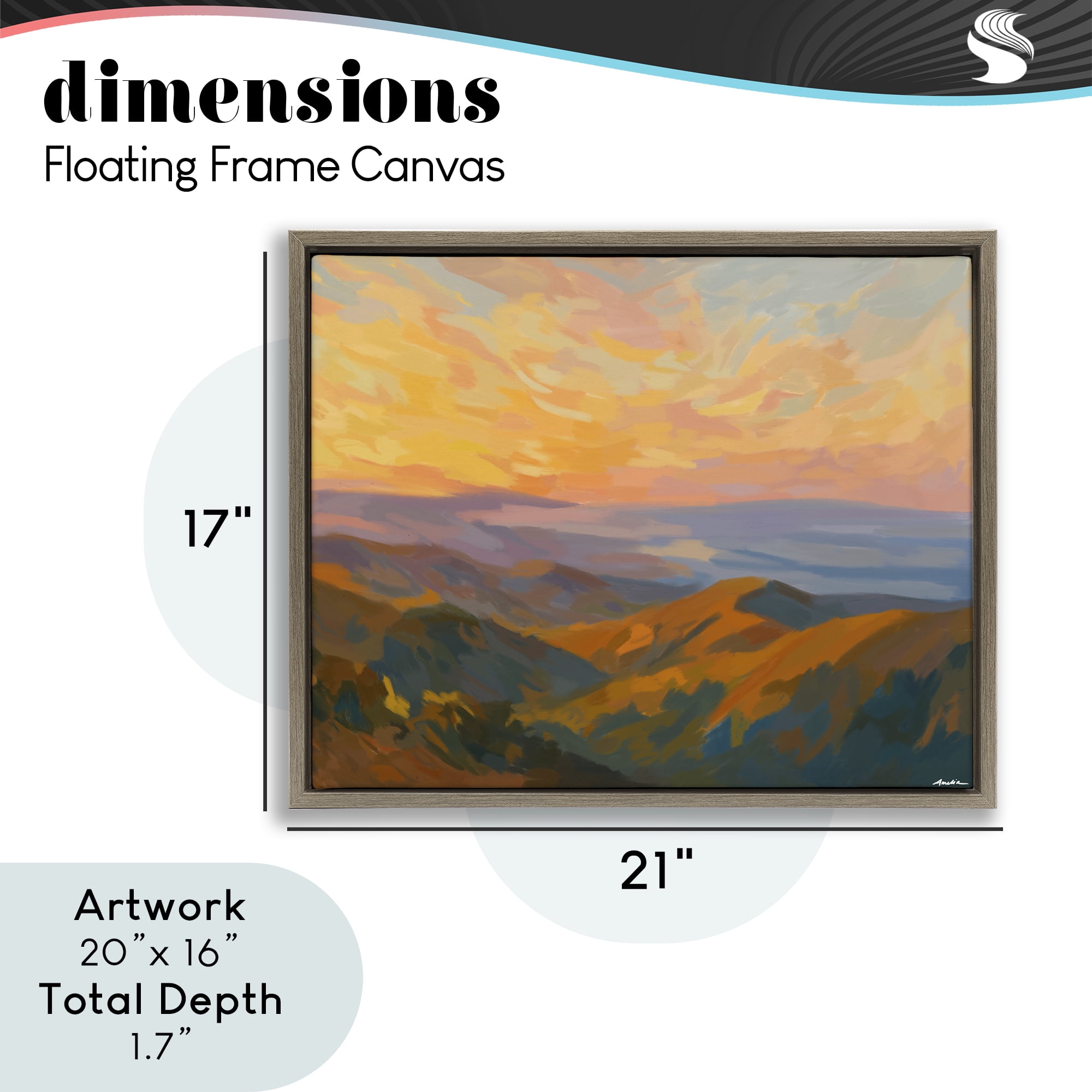Stupell Industries California Sunset Landscape Brown Framed Floater Canvas Wall Art, design by Amelia Noyes