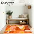 thumbnail image 3 of ODIKA 3'x5' Machine Washable Non-Slip Area Rug, Waterproof with Warm Sunset Orange Tones and Abstract Lines High Traffic Rug, Orange, 61812, 3 of 7