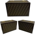 thumbnail image 6 of Pre-Owned FENDI Zucca FF pattern canvas and leather handbag, vanity bag, makeup box in brown..., 6 of 9