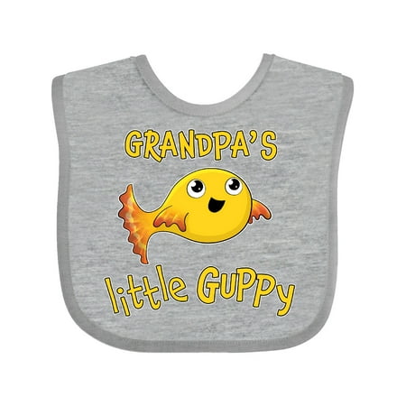 

Inktastic Grandpa s Little Guppy- Cute Yellow Fish Gift Baby Boy or Baby Girl Bib