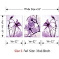 thumbnail image 6 of Modern Canvas Wall Art Home Decor Wall Art Painting Purple Flowers Art Wood Inside Framed Ready to Hang (12InchX16InchX3), 6 of 6