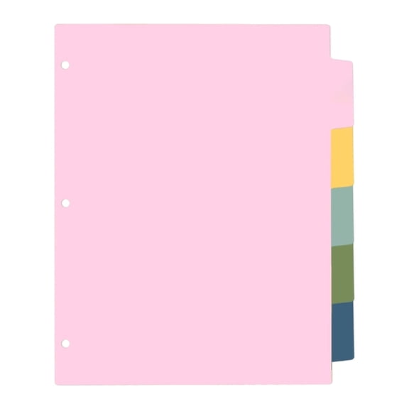 3 Ring Binder Dividers with Tabs,3 Hole Plastic File Dividers,File Dividers,Big Tab Write & Erase Plastic Dividers,Plastic File Dividers Binder Index Dividers with Tab,A4 Letter Size,5 Sheets