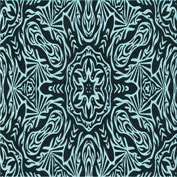 Ahgly Company Machine Washable Indoor Square Transitional Tiffany Blue Area Rugs, 7' Square