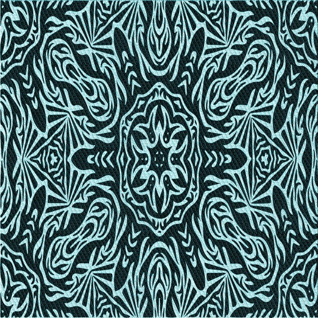 Ahgly Tapis d'Intérieur Lavable en Machine Carré Transitionnel Bleu Tiffany, 4 Pieds Carré