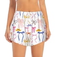 thumbnail image 2 of Salouo bow ribbons Print Women's 2 in 1 Running Shorts Double-Layer Shorts Athletic Workout Gym Yoga Shorts Running Shorts for Women-Small, 2 of 7