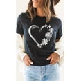 thumbnail image 2 of Distressed Clover Heart St Patricks Graphic Tee T-Shirt, 2 of 4