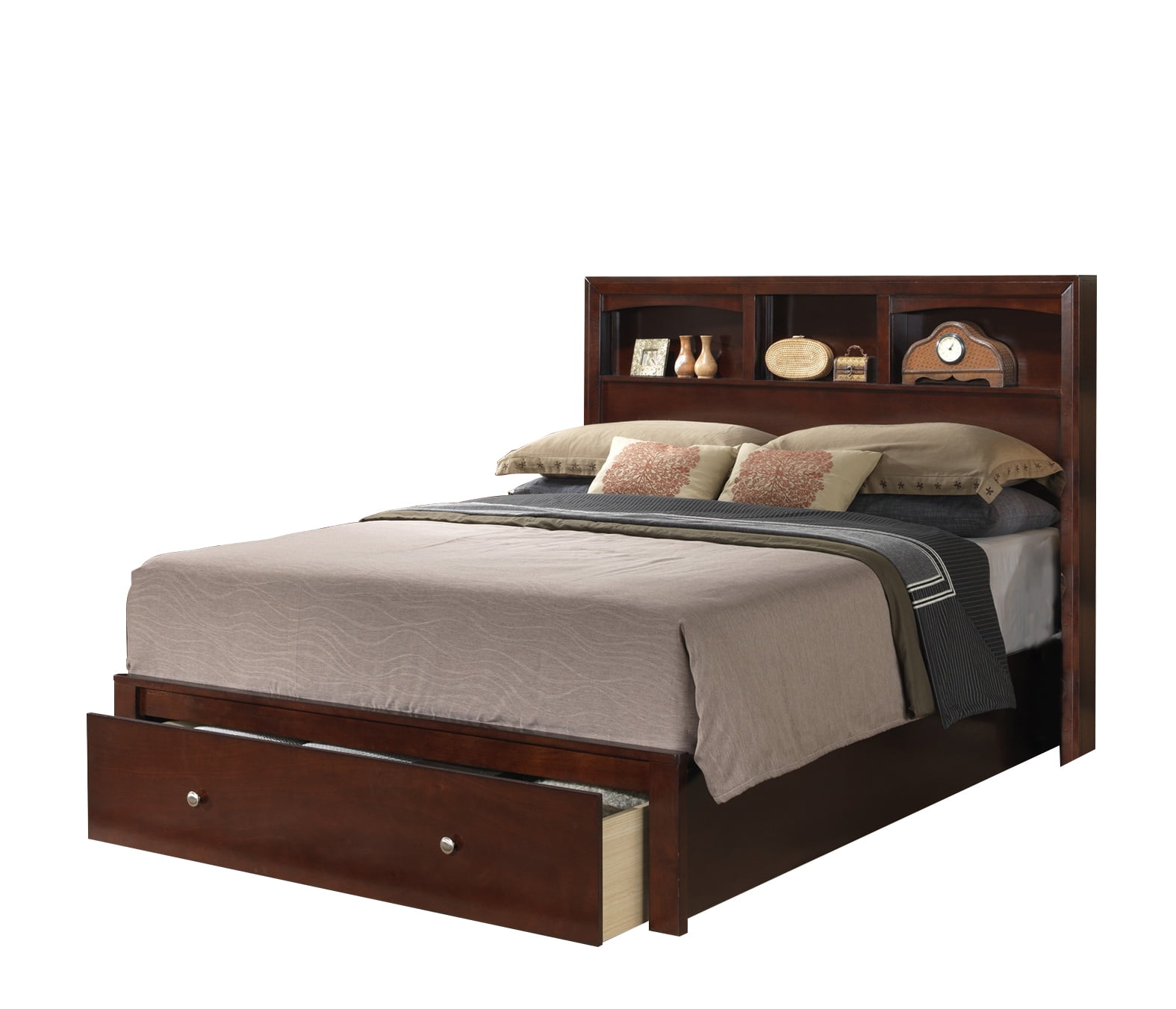 Wooden Queen Bed With Underbed Storage