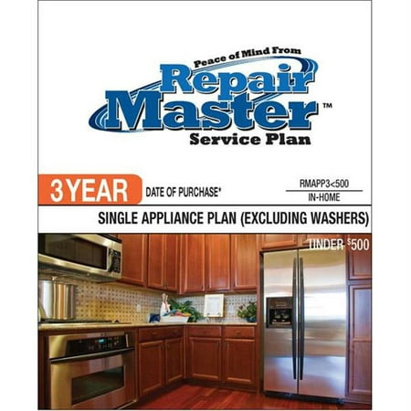 Repair Master RMAPP3 500 3-Yr Date of Purchase Single Appliance-No Washer - Under