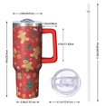 thumbnail image 2 of Red Christmas Gingerbread Man Pattern Tumbler with Handle and Lid,40oz Double Wall Vacuum Insulated Tumbler,Cups Gift for Women and Men, 2 of 7