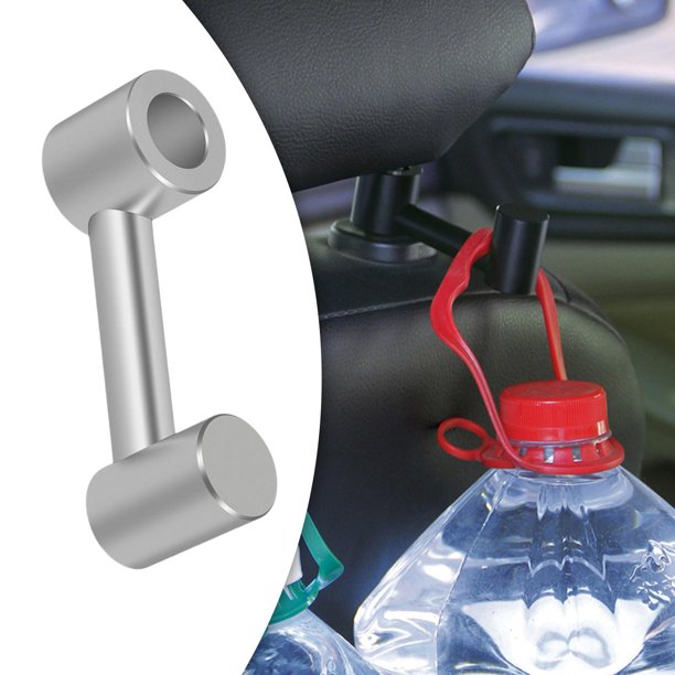 Elegante gancho para reposacabezas de coche, organizador de asiento trasero de material acero inoxidable, aleación de aluminio oculta para organizador Plata DYNWAVEMX Gancho para reposacabezas de coche
