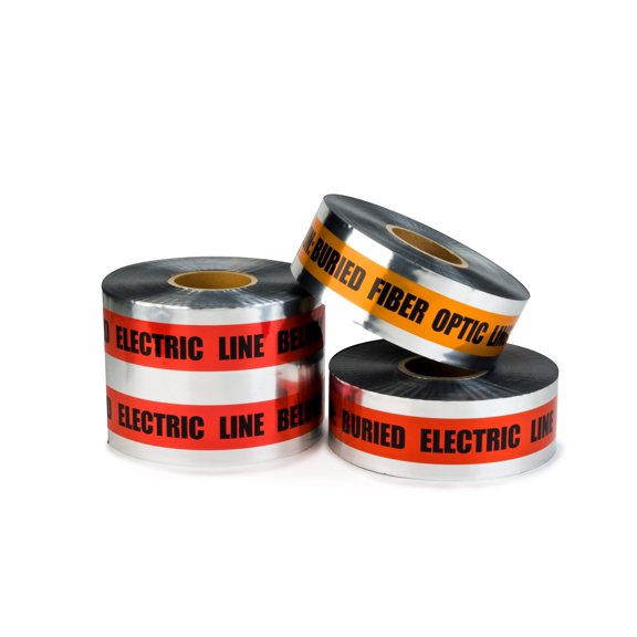 Scotch Detectable Buried Barricade Tape 410, CAUTION BURIED TELEPHONE LINE BELOW, 3 in x 1000 ft, Orange, 8 rolls/Case