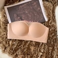thumbnail image 6 of Women Strapless Mesh Bandeau Bra, Solid Lightweight Tube Top, Comfort Breathable Daily Underwear Rose Gold-AA M(M), 6 of 6
