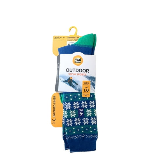 Heat Holders Womens Crew Socks 5-9 Blue Thermal