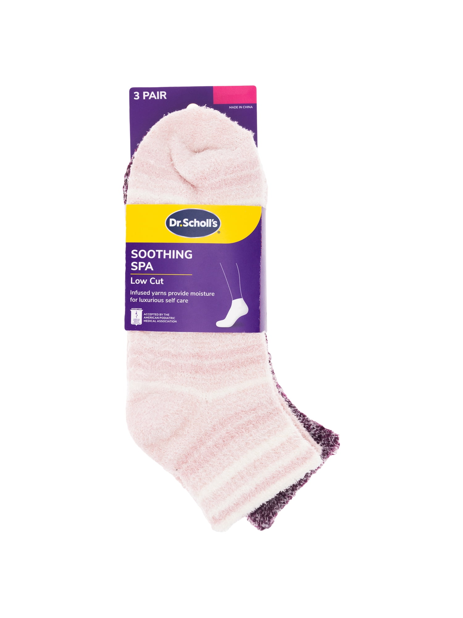 Dr. Scholl's Women's Lowcut Spa Gripper Socks, 3 Pack, Size 4-10