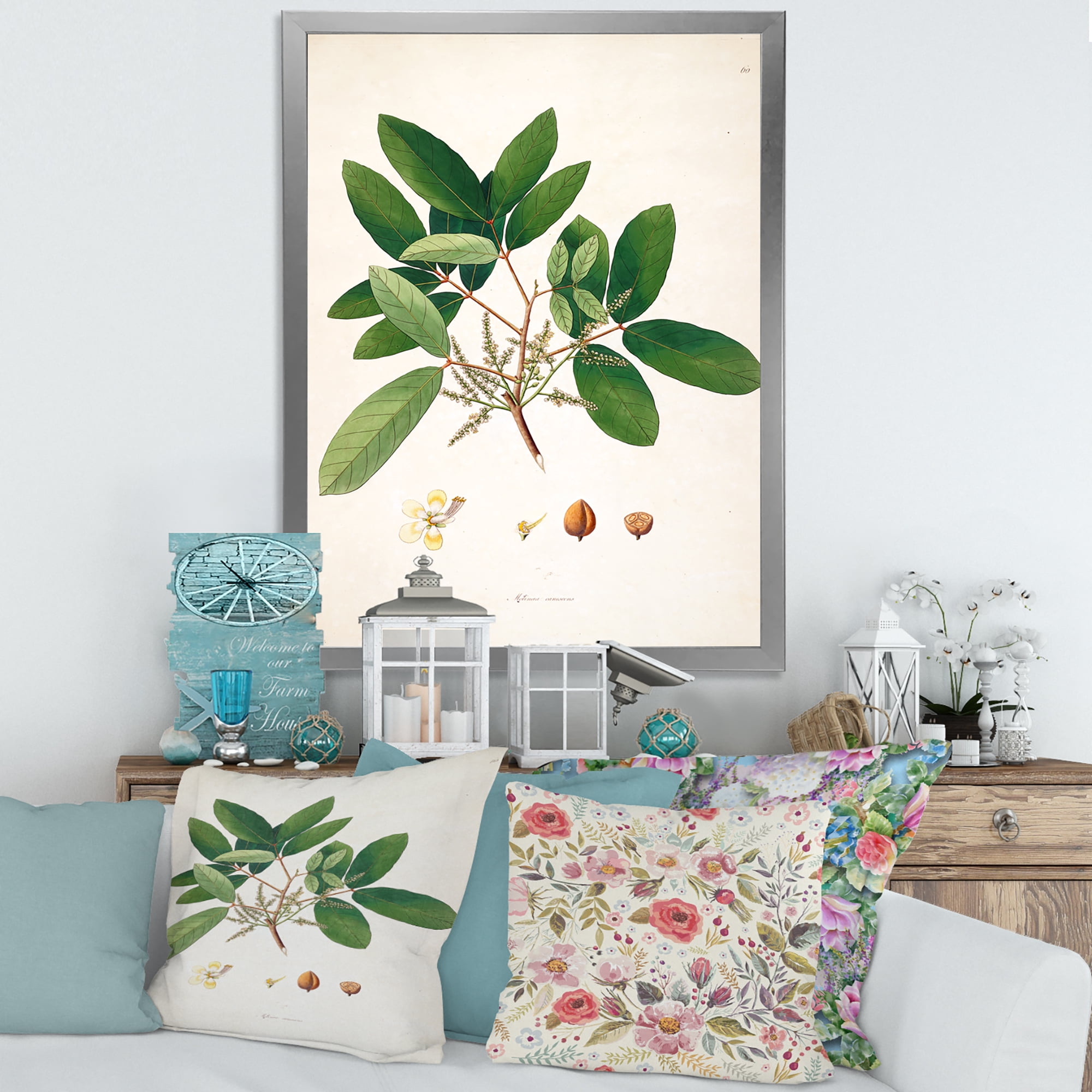 Designart 'Ancient Botanicals II' Farmhouse Framed Art Print