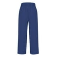 thumbnail image 5 of MEICHEN Women's Loose Pocket Patchwork Cotton and Linen Summer Casual Pants for Women, 5 of 5