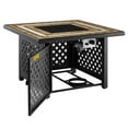 thumbnail image 4 of Crosley Furniture Tucson 40"Metal Square Stone Top Patio Fire Pit in Black/Brown, 4 of 7