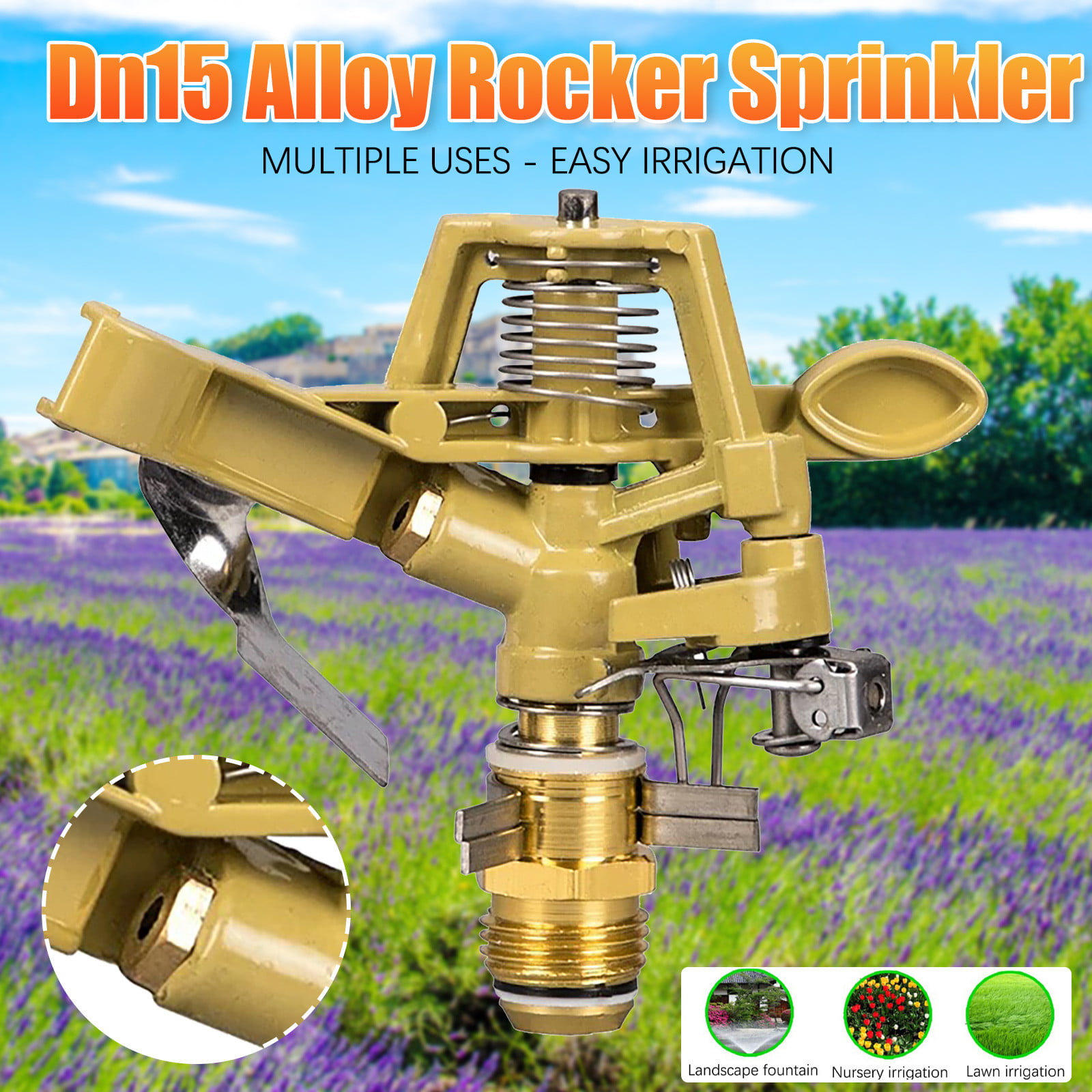 360° Lawn Nursery Sprinkler Plastic Rotary Sprinkler Water Sprayer DN15/DN20 