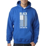 Trendy USA 1088 - Adult Hoodie USA Flag Black Lives Matter Human Rights Sweatshirt Medium Royal Blue