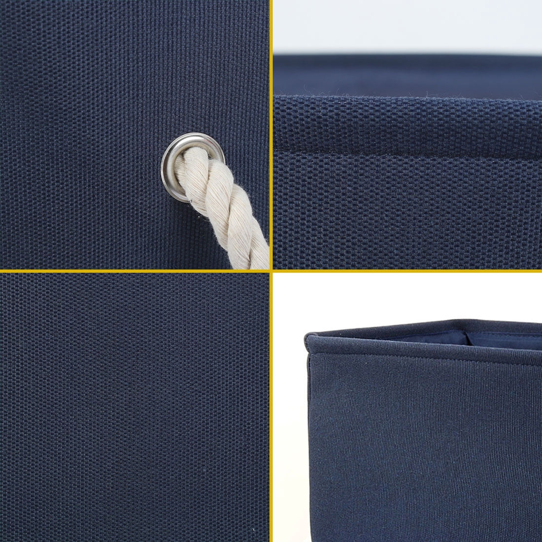 Collapsible Fabric Storage Bins Basket Towels Storage Container Dark Blue M