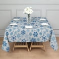 thumbnail image 3 of Blue Christmas Snowflake Pattern Square Tablecloth,Waterproof Square Table Cover,Wipeable Spillproof Washable Table Cover for Home Kitchen Party Decor 52"x52"(132x132cm), 3 of 6