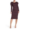thumbnail image 1 of Susina Long Sleeve Stripe Midi Dress Made In USA Size S, 1 of 2