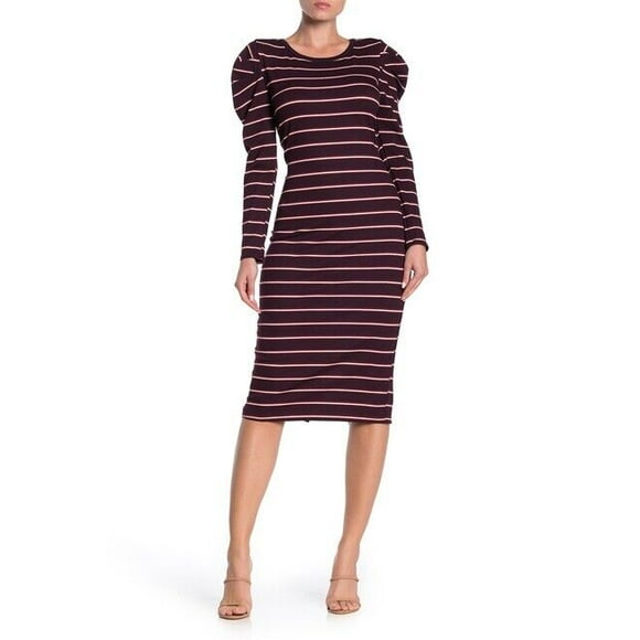 Susina Long Sleeve Stripe Midi Dress Made In USA Size S