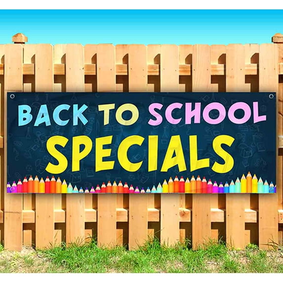 Back To School Specials 13 oz Vinyl Banner With Metal Grommets