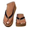 thumbnail image 1 of IUJSOY Slide Sandals Women Comfortable Footbed Flip Flops Platform Wedges Slip on Thong Sandals, 1 of 7
