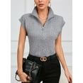 thumbnail image 5 of Sociala Sleeveless Turtlenecks Sweater Vest for Women Lightweight Knit Full Zip Sweater Tops, 5 of 7