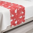 thumbnail image 2 of Birds Bed Runner, Bullfinch Silhouettes Sitting on Tree Branches with Forest Berry Illustration, Decorative Accent Bedding Scarf for Hotels Homes and Guestrooms, Twin, Dark Coral White, by Ambesonne, 2 of 2