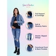 thumbnail image 6 of Savi Parker Women’s Ripped Maternity Jeans Over The Belly - Motherhood & Pregnancy Jeans, Maternity Clothes – 27” Inseam (S, Marina Wash), 6 of 7