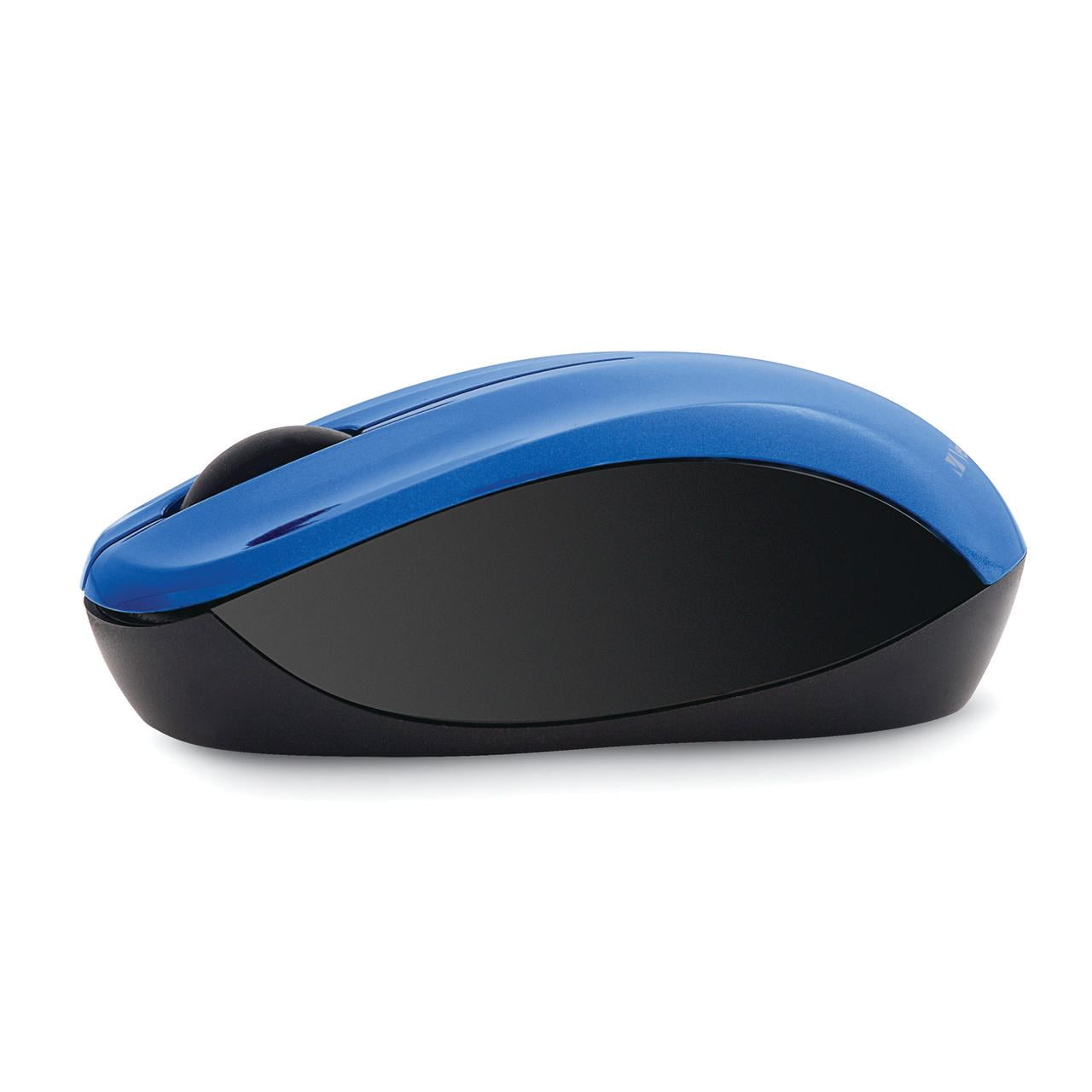 Verbatim Cordless Blue-LED Silent Computer Mouse, Ergonomic, 3 Buttons, 2.4 GHz (Blue/Black)